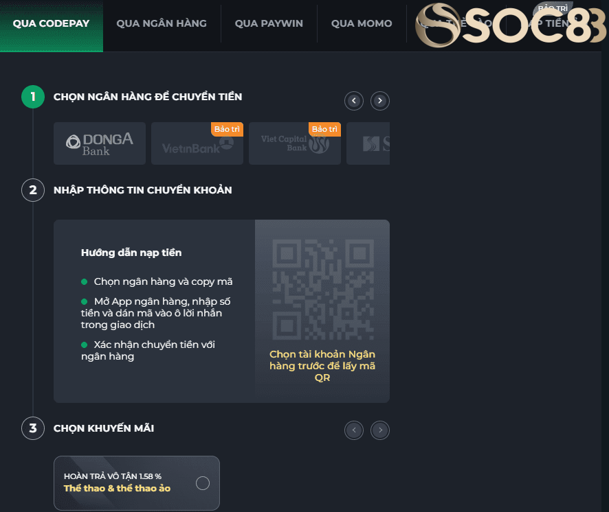 Nạp Rút Tiền Soc88